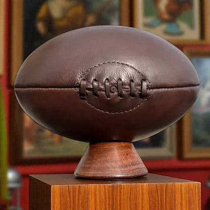 SPORTGIFTZ Leather Size 5 Rugby Ball with Display Stand ? A Classic for Fans & Collectors