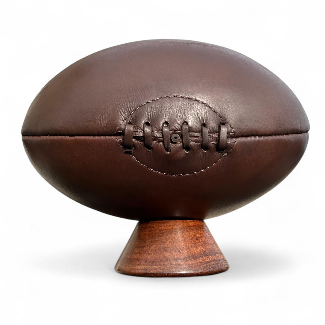 SPORTGIFTZ Leather Size 5 Rugby Ball with Display Stand ? A Classic for Fans & Collectors
