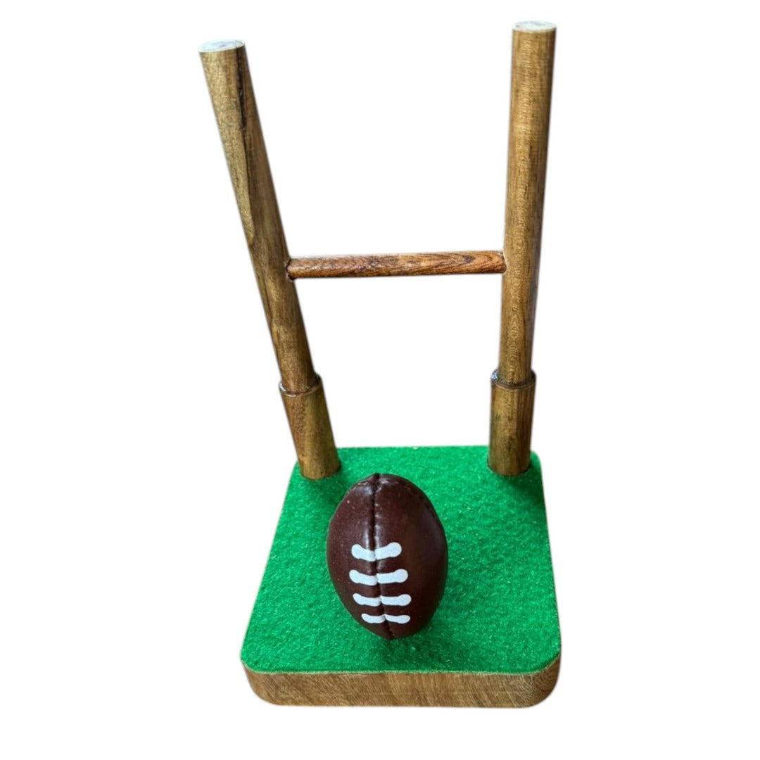 SPORTGIFTZ Desktop Rugby Phone Holder ? Wooden Stand with Rugby Ball Support (DIY Assembly)