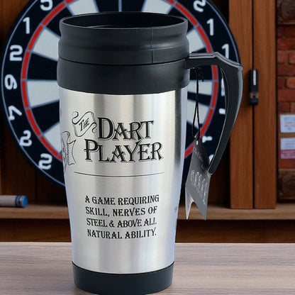 Dart Player Sport Travel Mug Silver