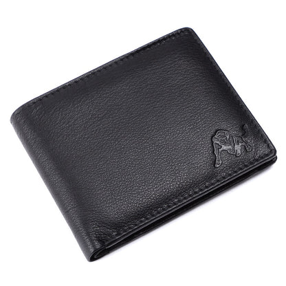 WILDBUFF Mens Black Leather Wallet ? Timeless Everyday Wallet, Gift Ready