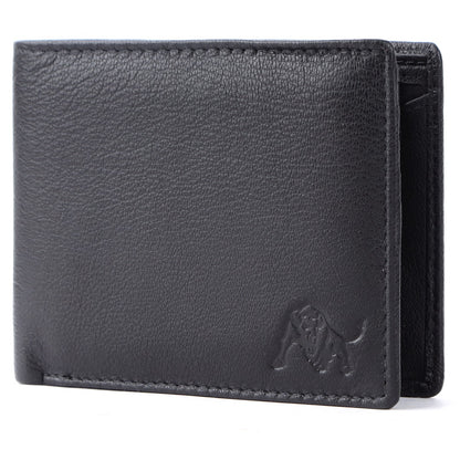 WILDBUFF Mens Black Leather Wallet ? Timeless Everyday Wallet, Gift Ready