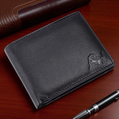WILDBUFF Mens Black Leather Wallet ? Timeless Everyday Wallet, Gift Ready