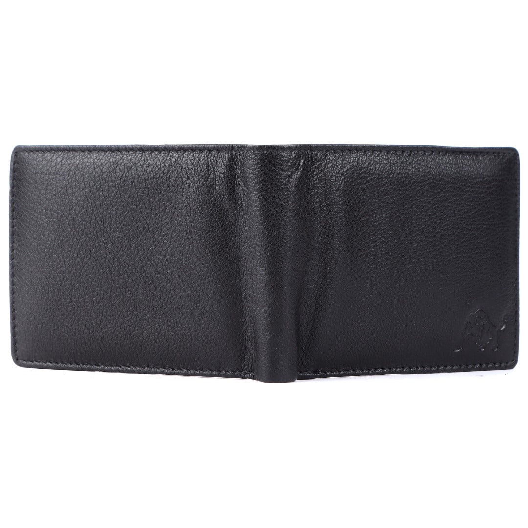 WILDBUFF Mens Black Leather Wallet ? Timeless Everyday Wallet, Gift Ready