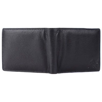 WILDBUFF Mens Black Leather Wallet ? Timeless Everyday Wallet, Gift Ready