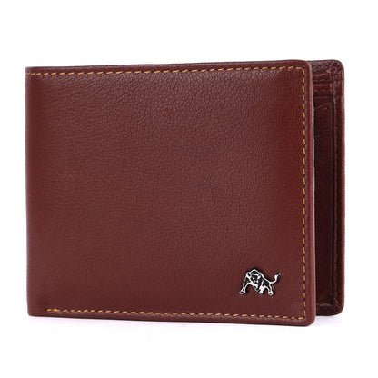 WILDBUFF Mens Black Over Flap Leather Wallet Timeless Everyday Wallet, Gift Ready