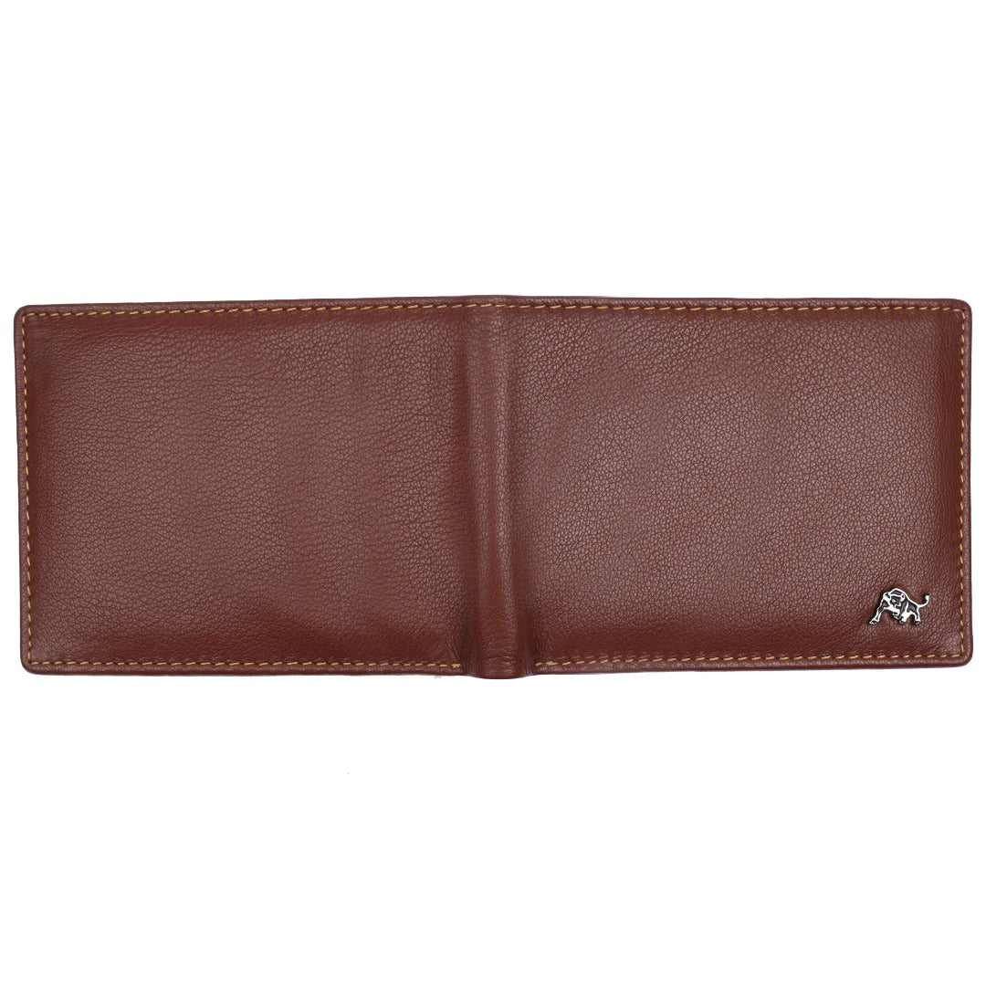 WILDBUFF Mens Black Over Flap Leather Wallet Timeless Everyday Wallet, Gift Ready