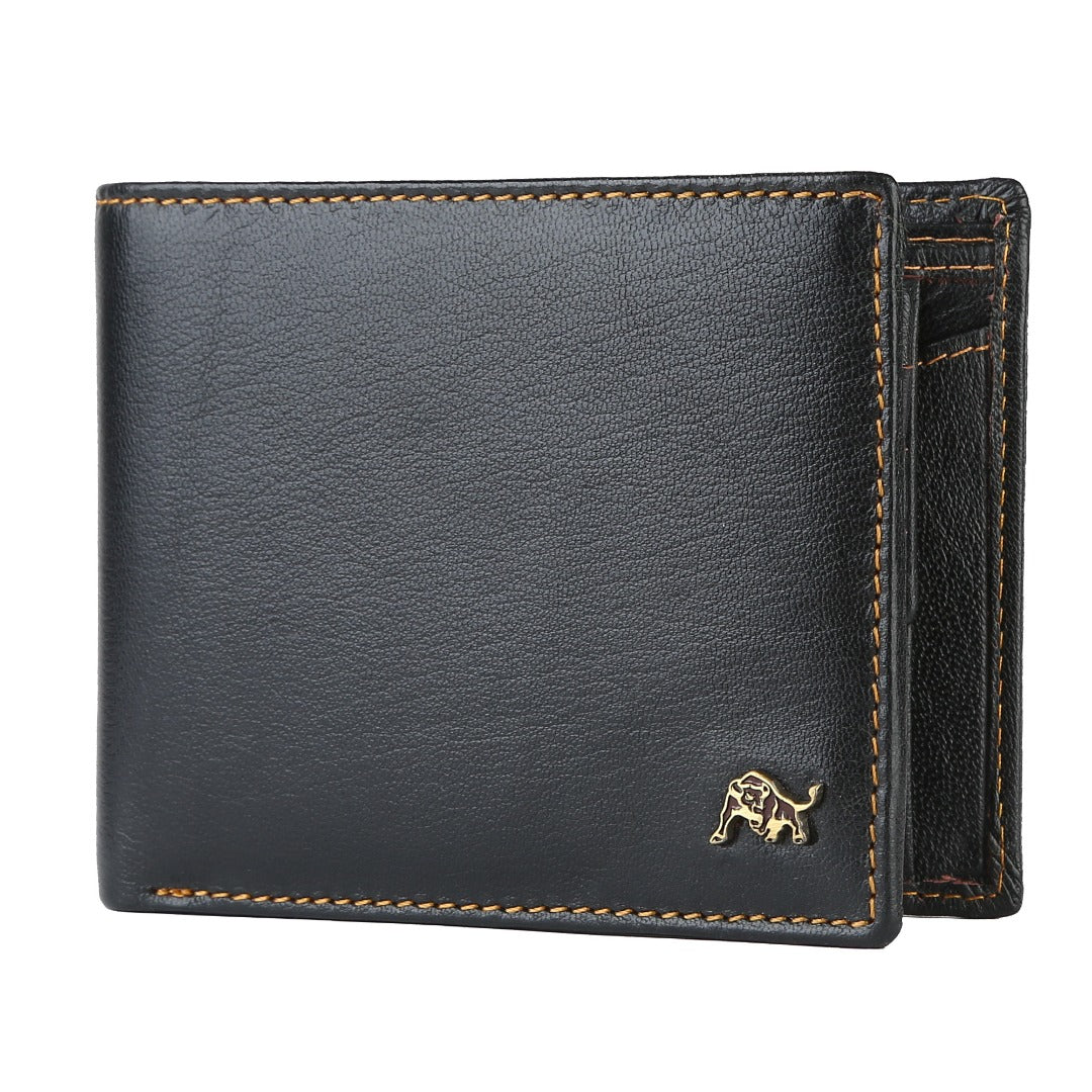 WILDBUFF Mens Brown Over Flap Leather Wallet Timeless Everyday Wallet, Gift Ready