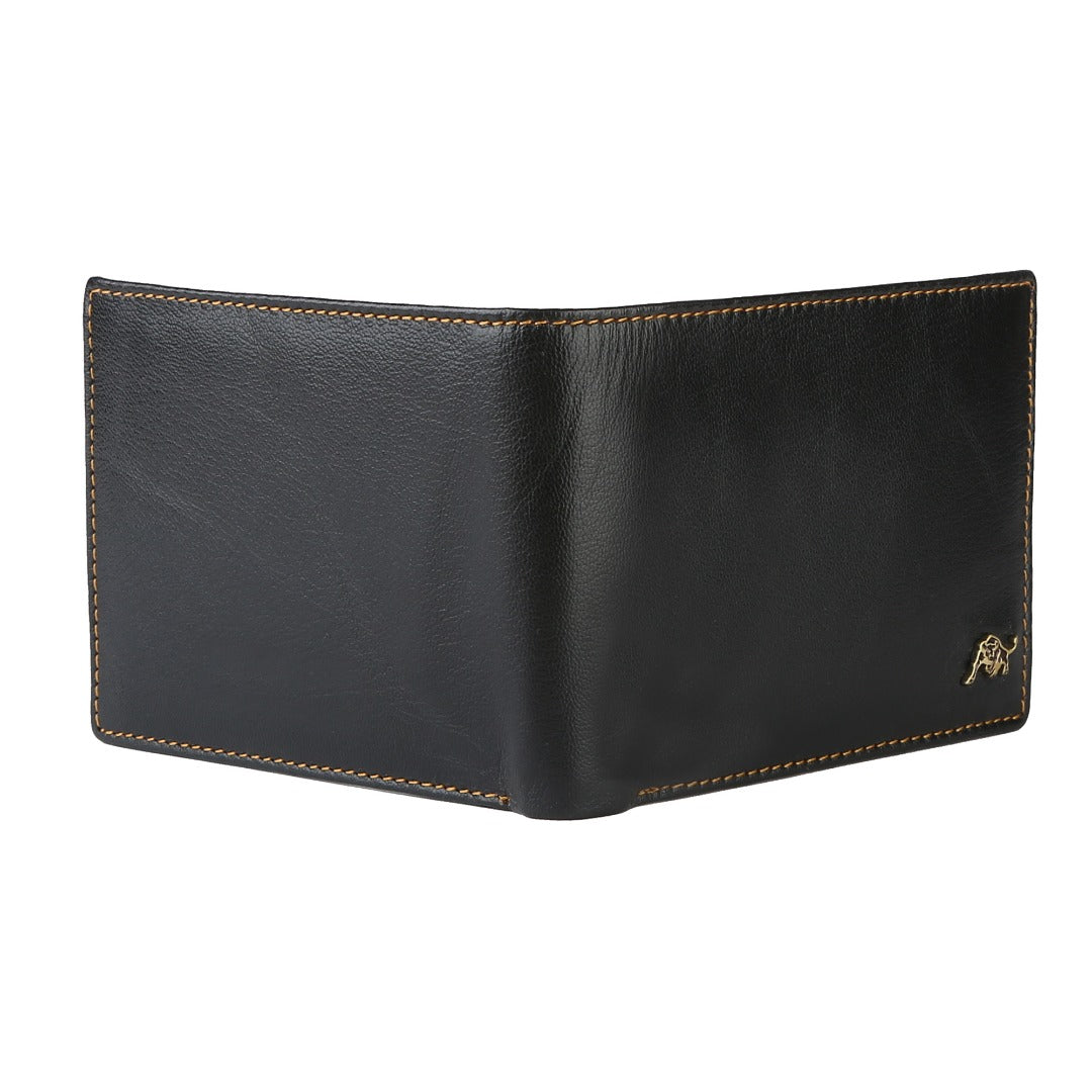 WILDBUFF Mens Brown Over Flap Leather Wallet Timeless Everyday Wallet, Gift Ready