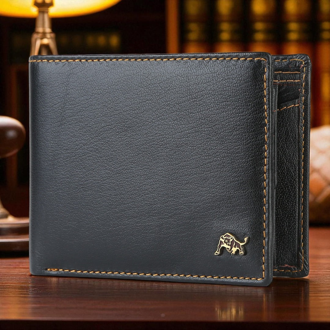 WILDBUFF Mens Brown Over Flap Leather Wallet Timeless Everyday Wallet, Gift Ready