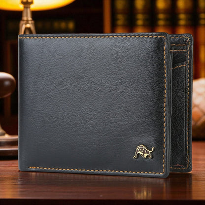 WILDBUFF Mens Brown Over Flap Leather Wallet Timeless Everyday Wallet, Gift Ready