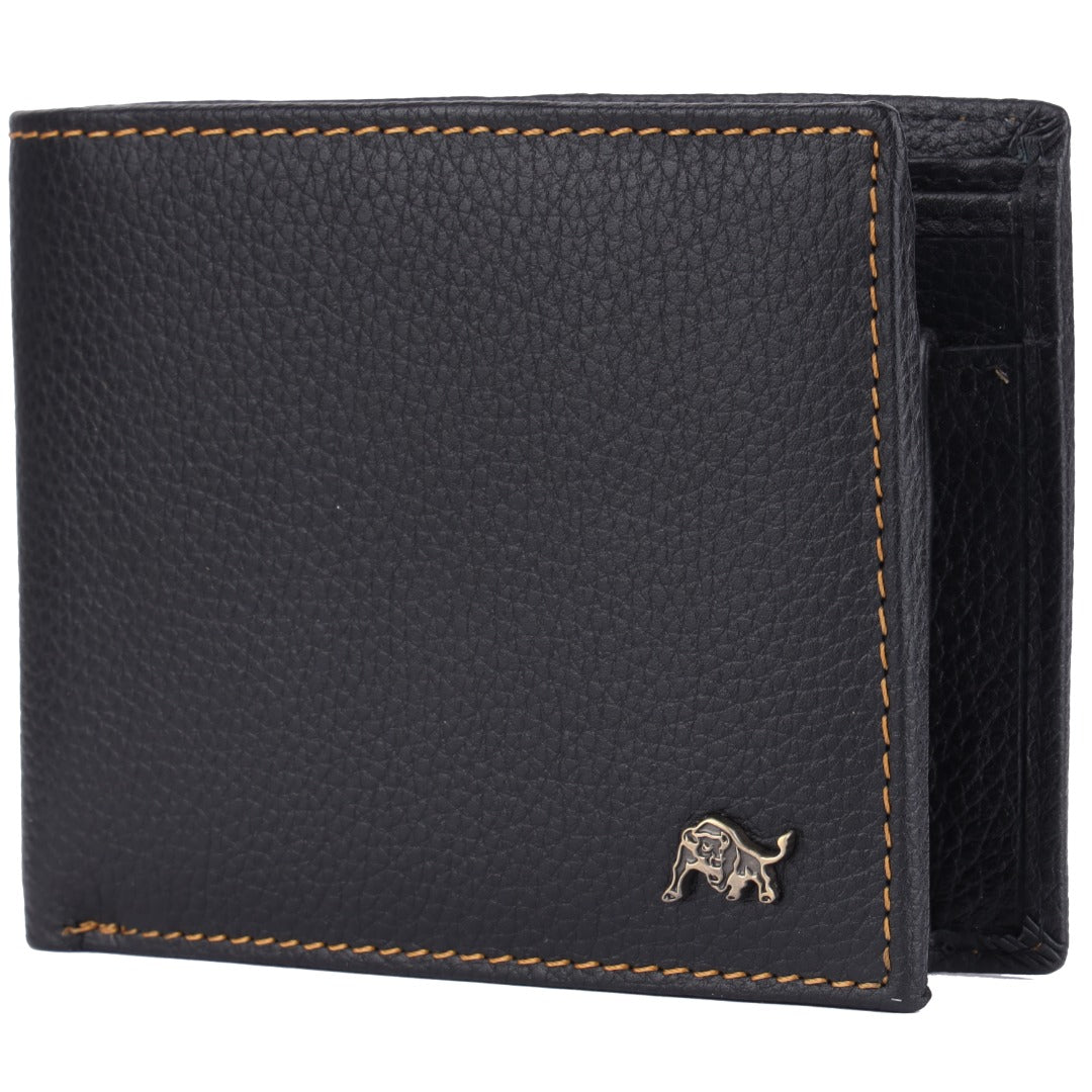 WILDBUFF Mens Black Leather Wallet ? Timeless Everyday Wallet, Gift Ready
