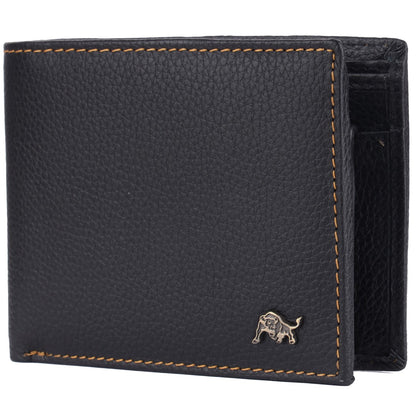 WILDBUFF Mens Black Leather Wallet ? Timeless Everyday Wallet, Gift Ready