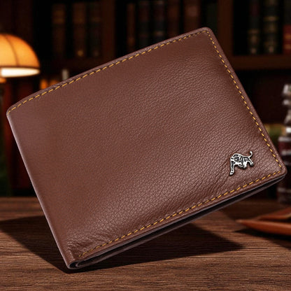 WILDBUFF Mens Brown Leather Wallet Timeless Everyday Wallet, Gift Ready
