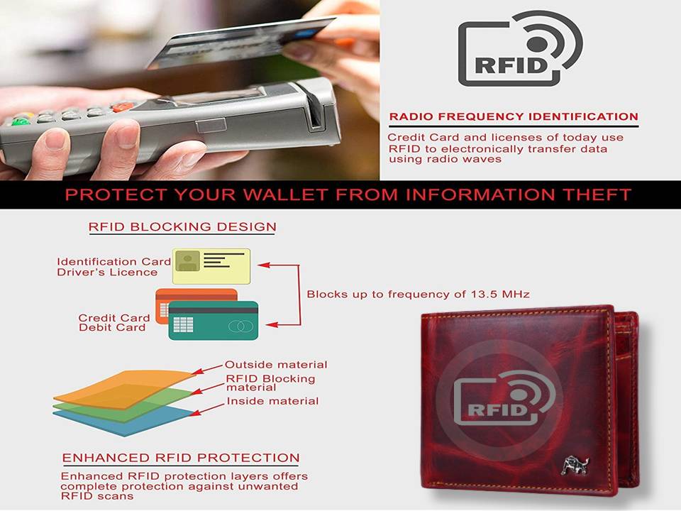 WILDBUFF Mens Maroon Leather Wallet Timeless Everyday Wallet, Gift Ready