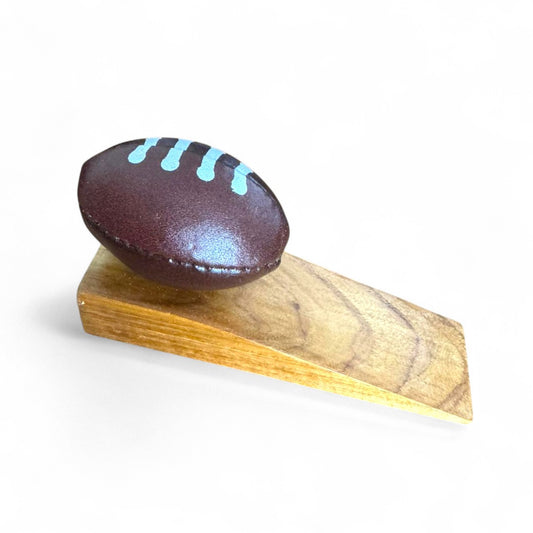 SPORTGIFTZ - Mini Rugby Ball Door Stop | Unique Home Decor for Rugby Fans 11cm