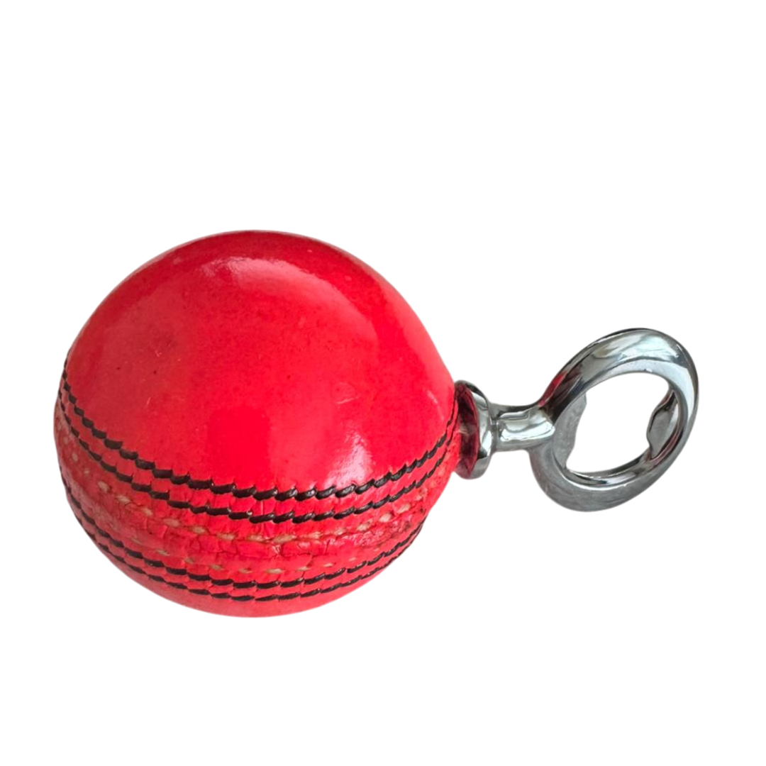 CRICKET-GIFTS - Real Pink Cricket Ball Bottle Opener Made from Genuine Leather For Cricket Fans