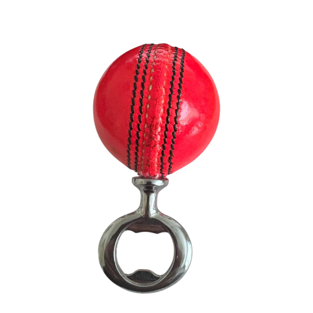 CRICKET-GIFTS - Real Pink Cricket Ball Bottle Opener Made from Genuine Leather For Cricket Fans