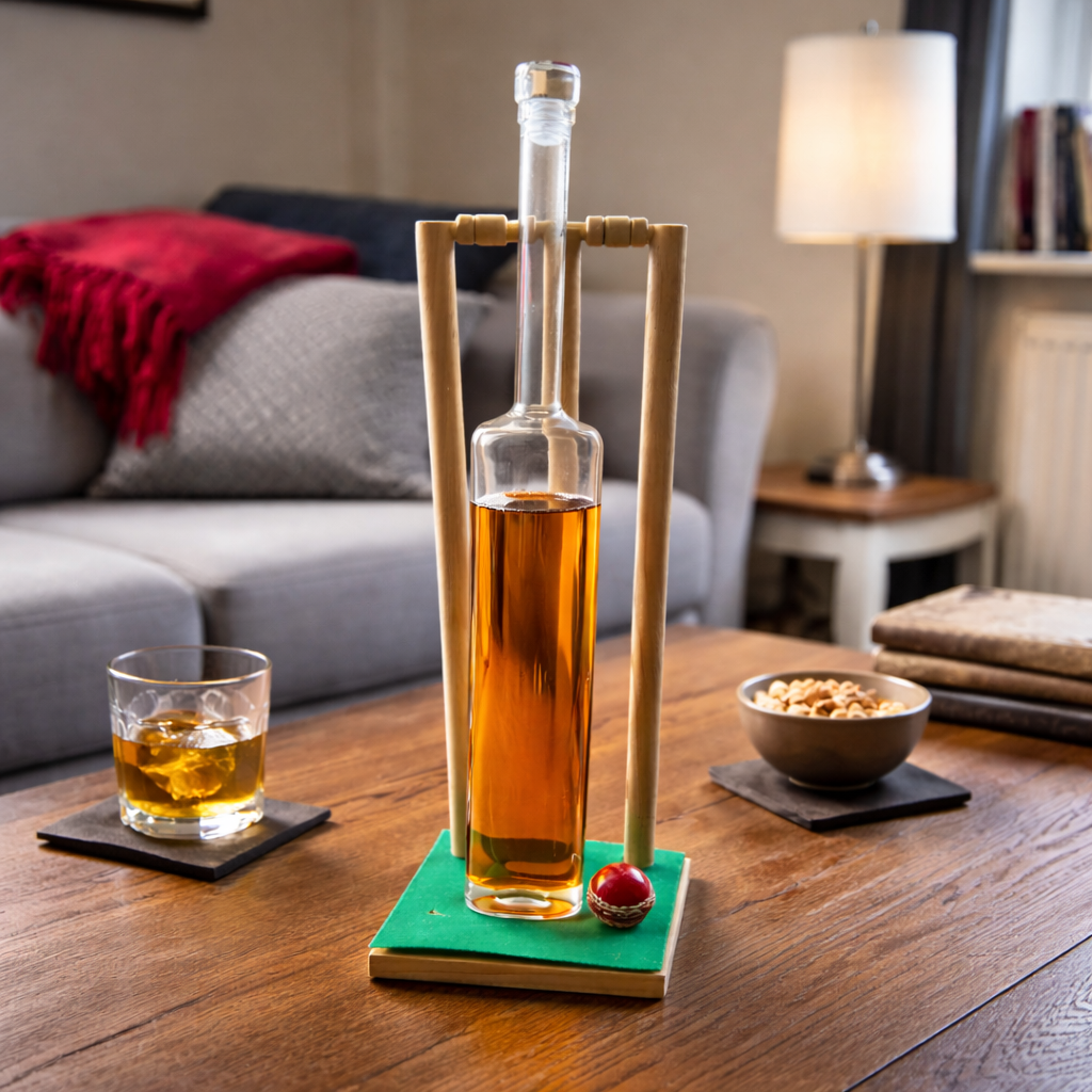 Cricket Bat, Stumps and Bails Decanter, 700ml Capacity