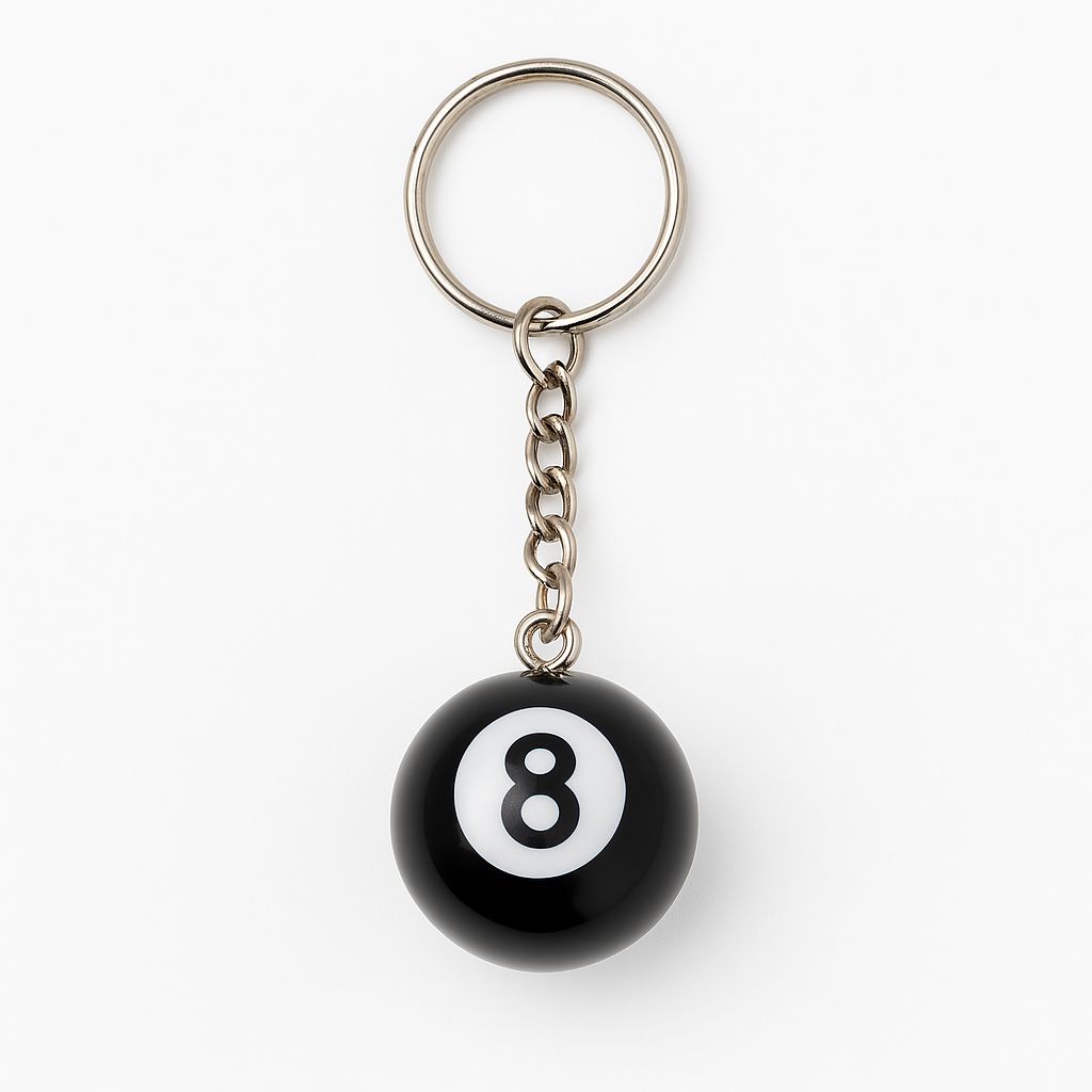 SPORTGIFTZ 8 Ball Key Ring ? Classic Pool Style Accessory