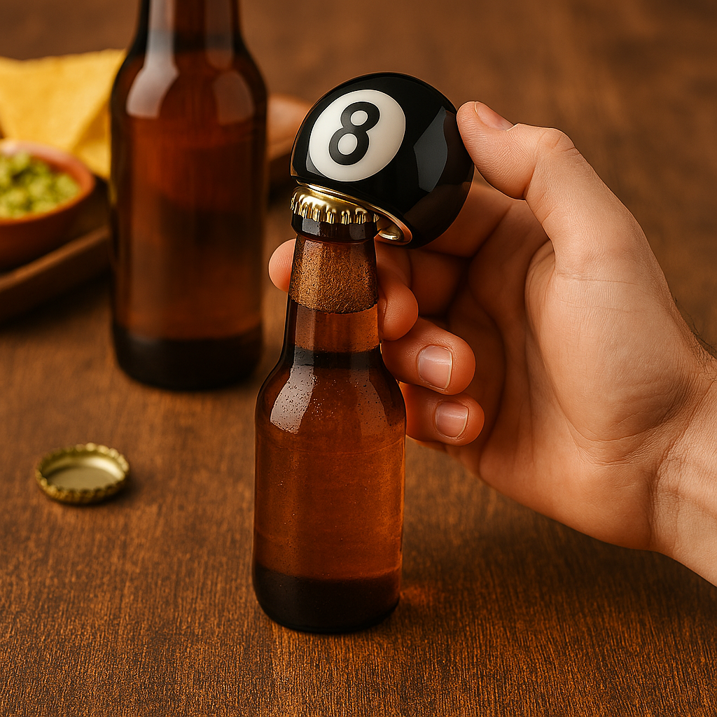 SPORTGIFTZ Pool 8 Ball Half Ball Bottle Opener with Magnets for the fridge