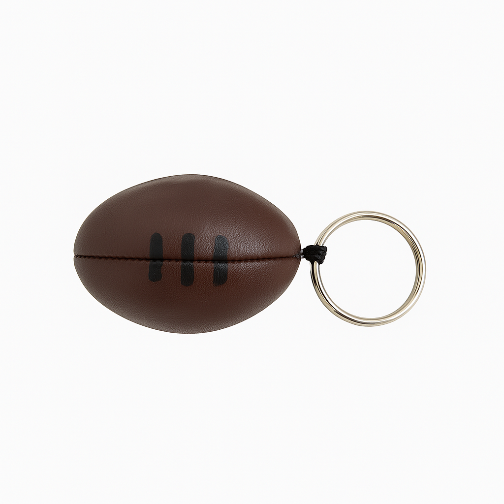 SPORTGIFTZ Rugby Ball Keychain Mini Sports Key Ring Accessory Brown Laces