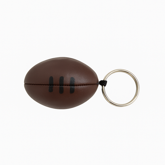 SPORTGIFTZ Rugby Ball Keychain Mini Sports Key Ring Accessory Brown Laces