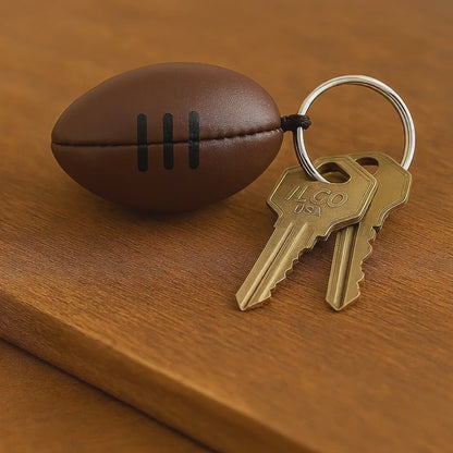 SPORTGIFTZ Rugby Ball Keychain Mini Sports Key Ring Accessory Brown Laces