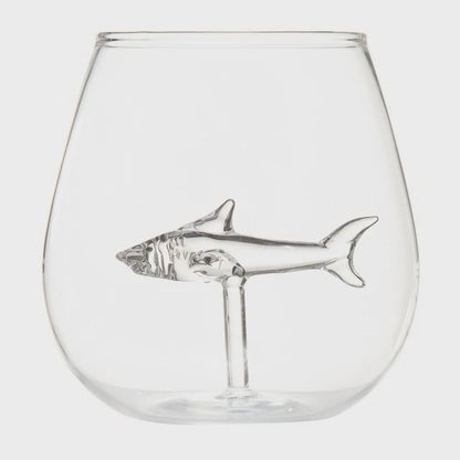 Shark in a Glass Drinking Glass