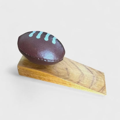 SPORTGIFTZ - Mini Rugby Ball Door Stop | Unique Home Decor for Rugby Fans 11cm