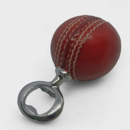 CRICKET-GIFTS - Real Cricket Ball Bottle Opener | Made from Genuine Leather | For Cricket Fans | Unique Bar Accessory | Handmade and Designed in the UK